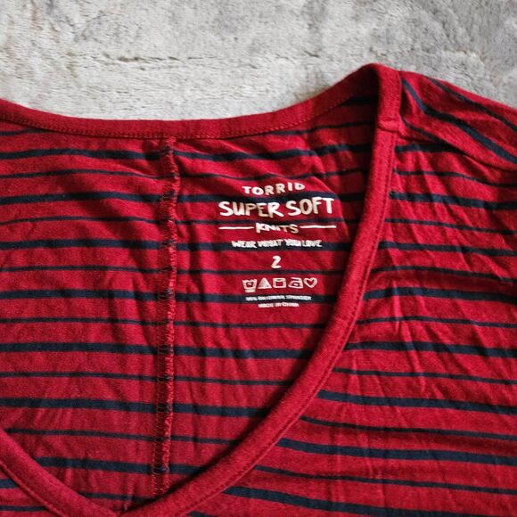 Torrid Red Stripe Perfect Tunic - Picture 2 of 2